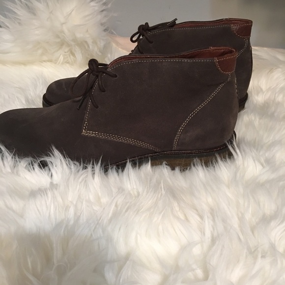 NIB/ Johnson & Murphy Brown Suede boots 81/2 - Picture 3 of 8